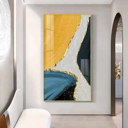 Luminous Depths Glass Finish Vertical Wall Art