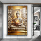 Divine Buddha Glass Finish Vertical Wall Art