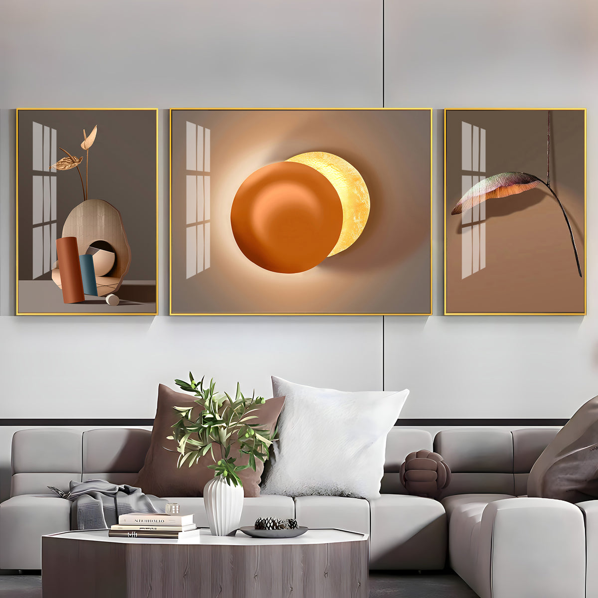 Serenity Set Glass Finish Wall Art (Set Of 3)