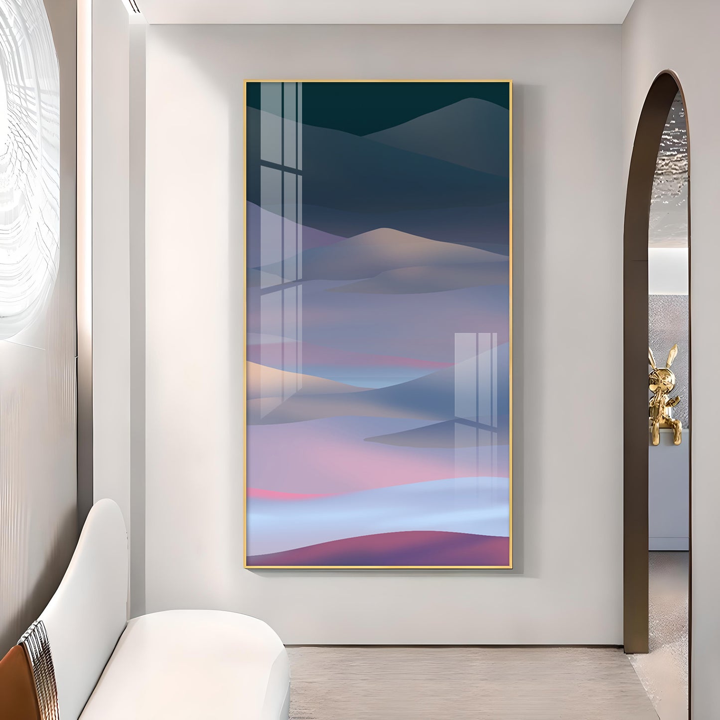 Arid Horizons Glass Finish Vertical Wall Art