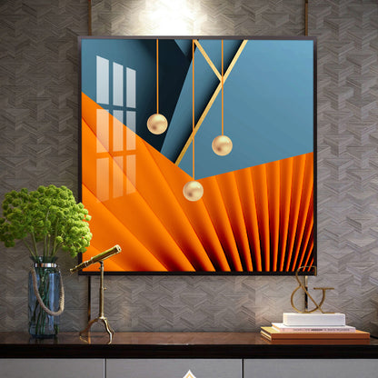 Chromatic Symphony Glass Finish Square Wall Art