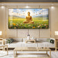 Buddha In Peaceful Nature Glass Finish Horizontal Wall Art