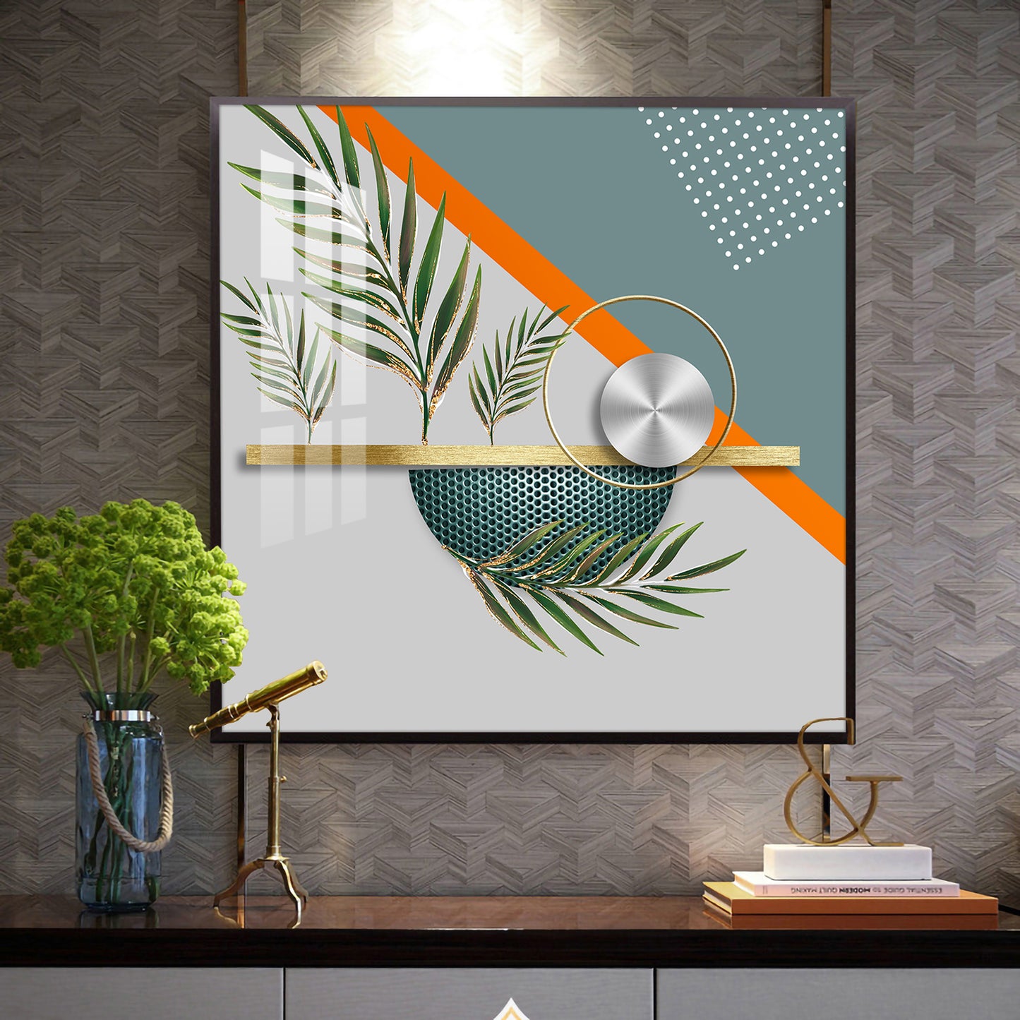 Timeless Tropics Glass Finish Square Wall Art