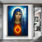 Mary Catholic Glass Finish Vertical Wall Art