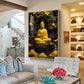 Buddha Bliss Glass Finish Vertical Wall Art