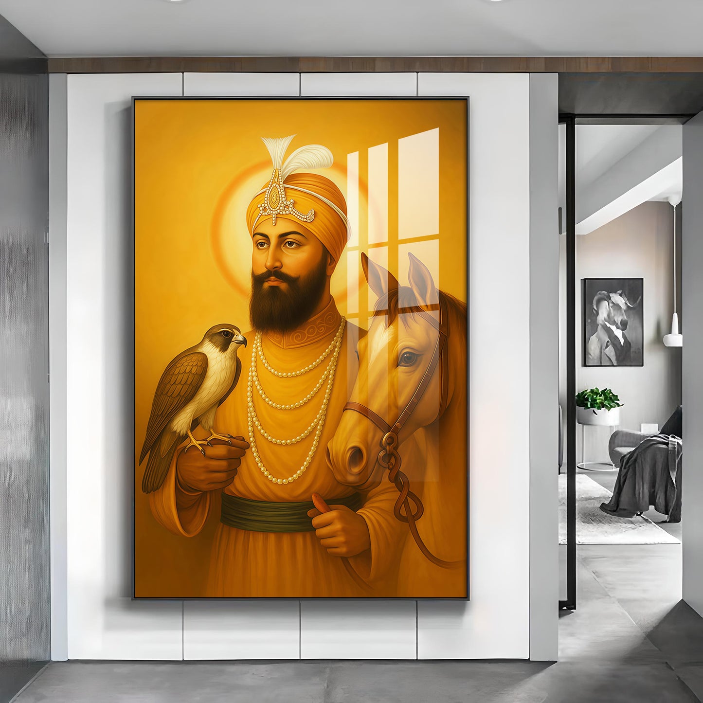 Guru Gobind Singh ji Glass Finish Vertical Wall Art