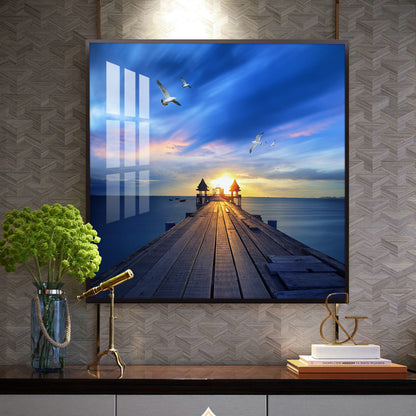 Sunset Vision Glass Finish Square Wall Art