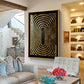 Golden Echoes Glass Finish Vertical Wall Art