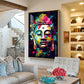 Colorful Enlightenment Glass Finish Vertical Wall Art