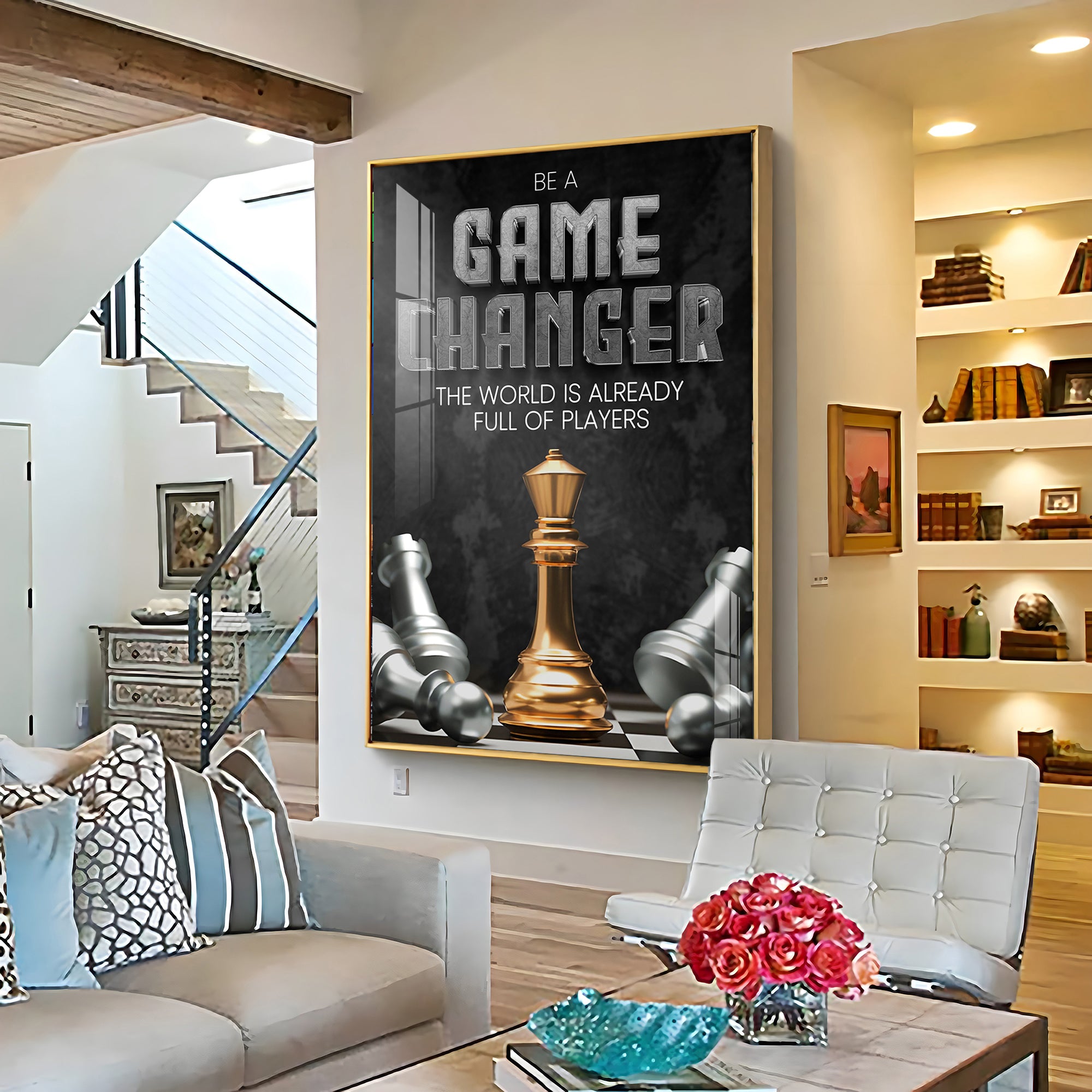 Game Changer Glass Finish Vertical Wall Art