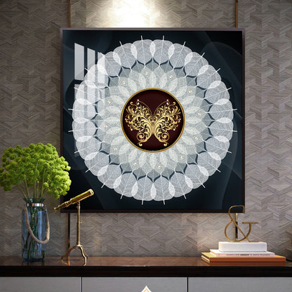 Celestial Flutter Glass Finish Square Wall Art