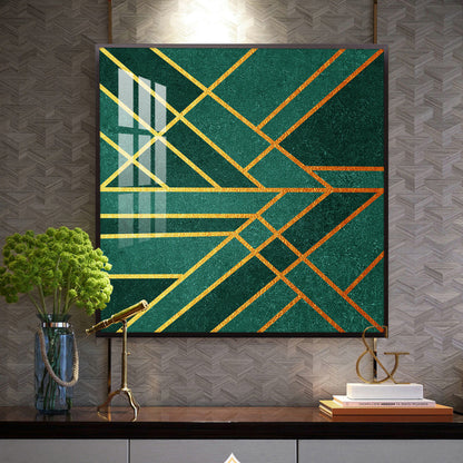 Emerald Radiance Glass Finish Square Wall Art