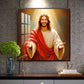 God jesus Glass Finish Square Wall Art