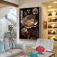 Midnight Floral Symphony Glass Finish Vertical Wall Art