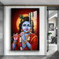 Lord Baby Krishna Glass Finish Vertical Wall Art