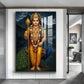 Lord Kartikeya Glass Finish Vertical Wall Art