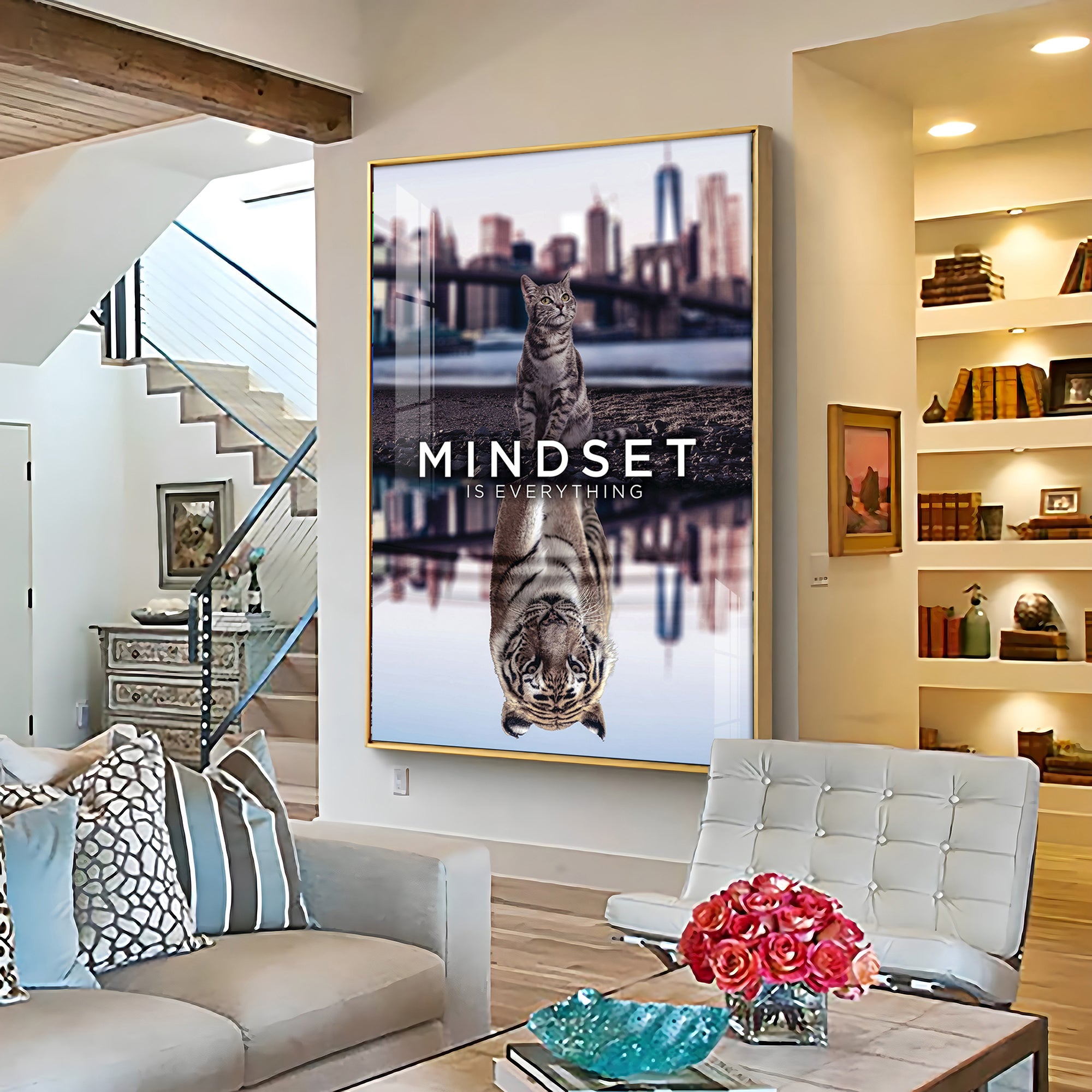 Elevate Your Mindset Glass Finish Vertical Wall Art