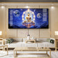 Illuminated Neon Buddha Glass Finish Horizontal Wall Art