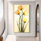 Radiant Yellow Tulips Glass Finish Vertical Wall Art