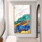 Celestial Marble Fusion Glass Finish Vertical Wall Art