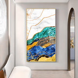 Celestial Marble Fusion Glass Finish Vertical Wall Art