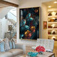 Floral Fantasy Glass Finish Vertical Wall Art