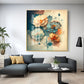 Floral Elegance for Interiors Glass Finish Square Wall Art