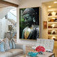 Buddha's Tranquil Embrace Glass Finish Vertical Wall Art