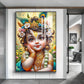 Lord Baby Krishna Glass Finish Vertical Wall Art