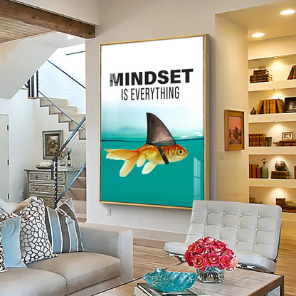 Mindset Is Everything Glass Finish Vertical Wall Art