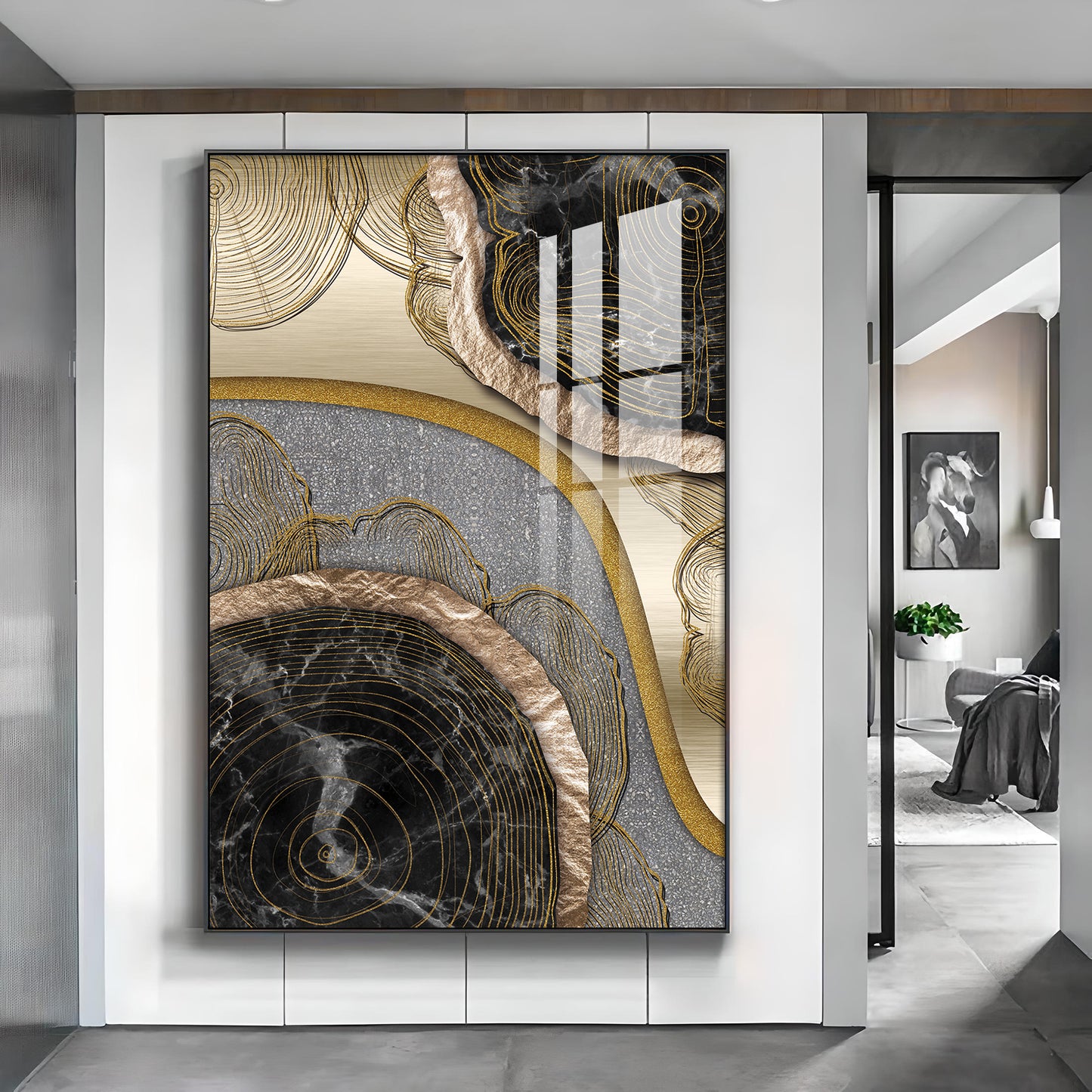 Majestic Fusion Glass Finish Vertical Wall Art