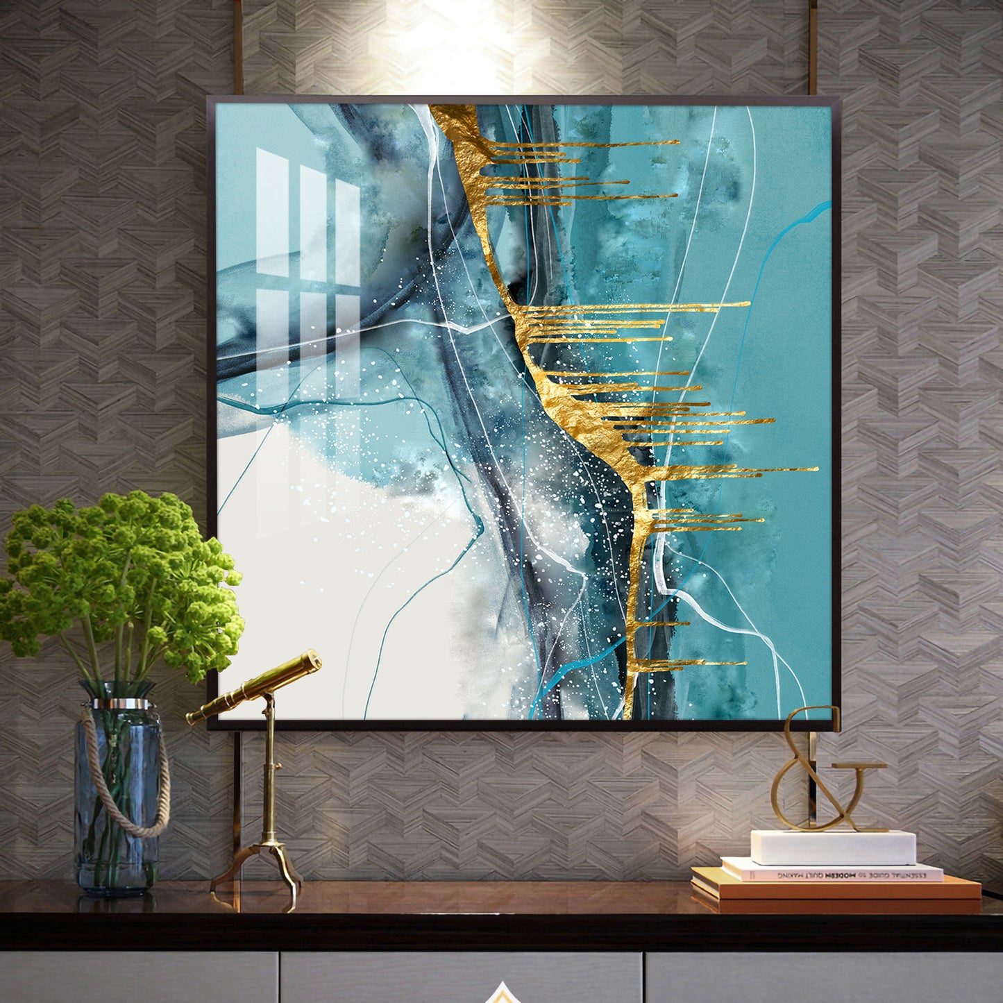 Harmony in Hues Glass Finish Square Wall Art