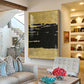 Midnight Elegance Glass Finish Vertical Wall Art