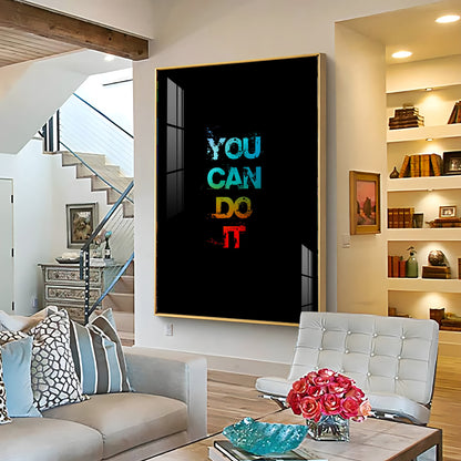 Self Motivation Glass Finish Vertical Wall Art