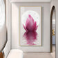 Lunar Lotus Glass Finish Vertical Wall Art