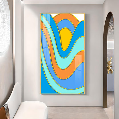 Colorwave Sunburst Glass Finish Vertical Wall Art