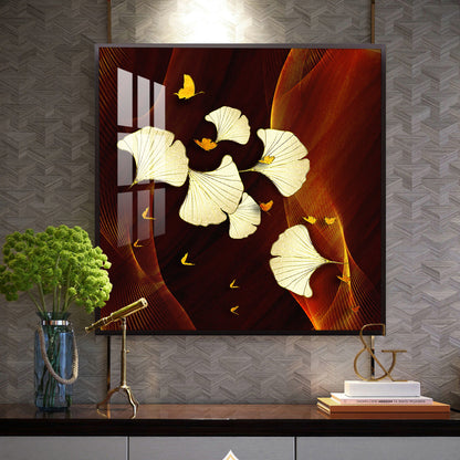 Floral Essence Glass Finish Square Wall Art