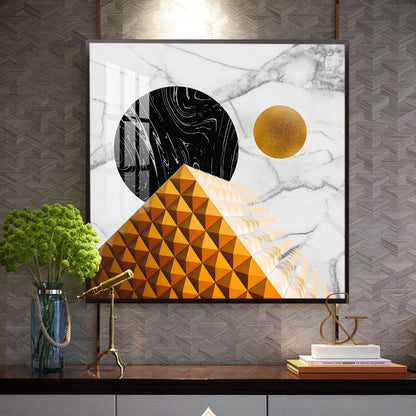 Luxe Sphere Glass Finish Square Wall Art