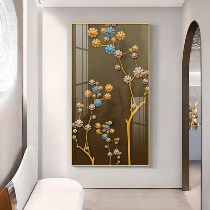 Blossom Mural Glass Finish Vertical Wall Art