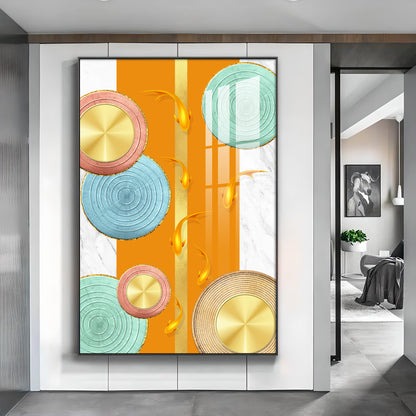 Chromatic Orb Glass Finish Vertical Wall Art