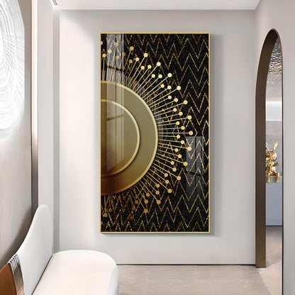 Striped Opulence Glass Finish Vertical Wall Art