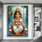 Hindu Lord Kartikeya Ji Glass Finish Vertical Wall Art