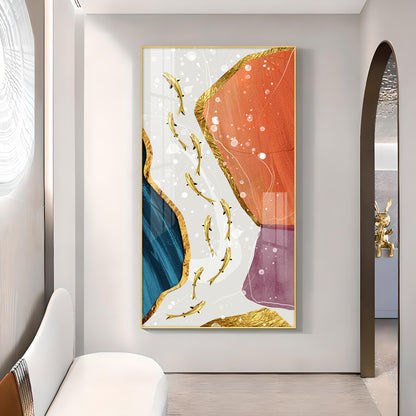 Ethereal Aquatics Glass Finish Vertical Wall Art