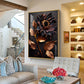 Midnight Sunflower Elegance Glass Finish Vertical Wall Art