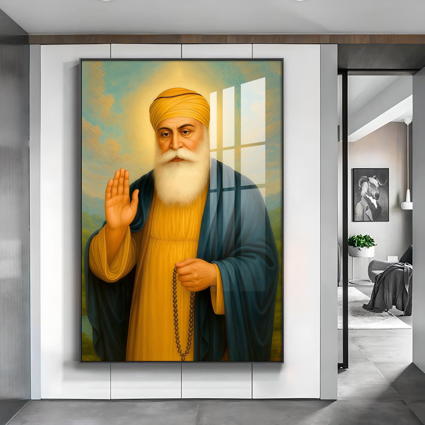 A Tribute to the Guru Glass Finish Vertical Wall Art