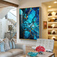 Mystic Blue Mosaic Glass Finish Vertical Wall Art