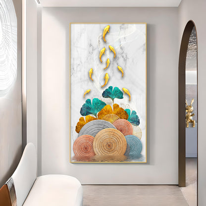 Chromatic Fish Glass Finish Vertical Wall Art