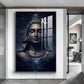 Har Har Mahadev Glass Finish Vertical Wall Art