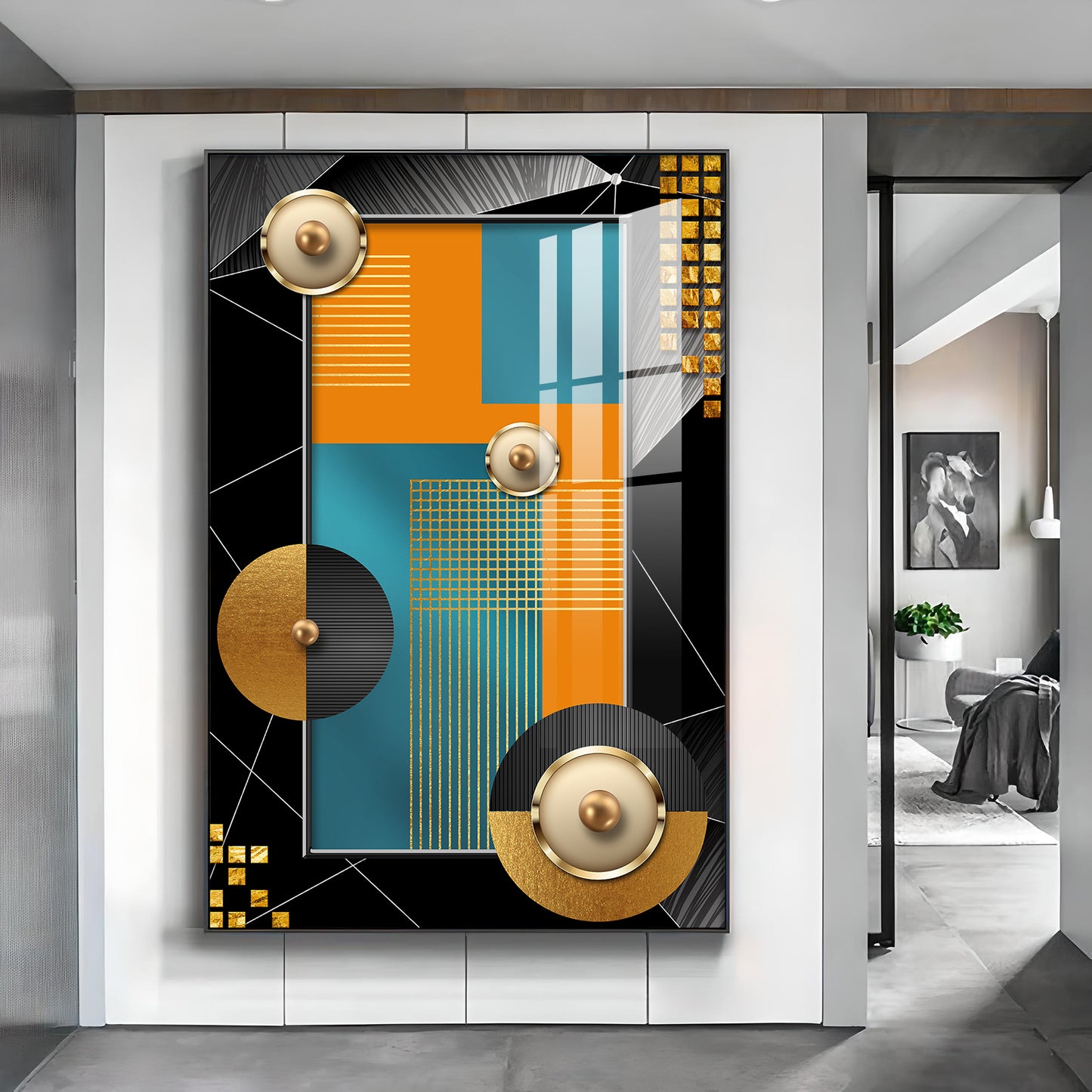 Artistic Abode Glass Finish Vertical Wall Art