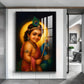 Baby Lord Muruga Glass Finish Vertical Wall Art